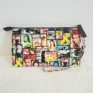 FASHION Magazine Print Style Clutch Wallet Wristlet Purse
